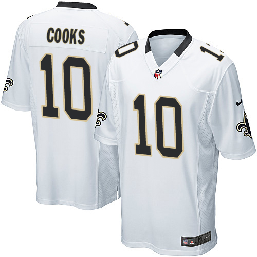 Men's Game Brandin Cooks Nike Jersey White Road - #10 NFL New Orleans Saints